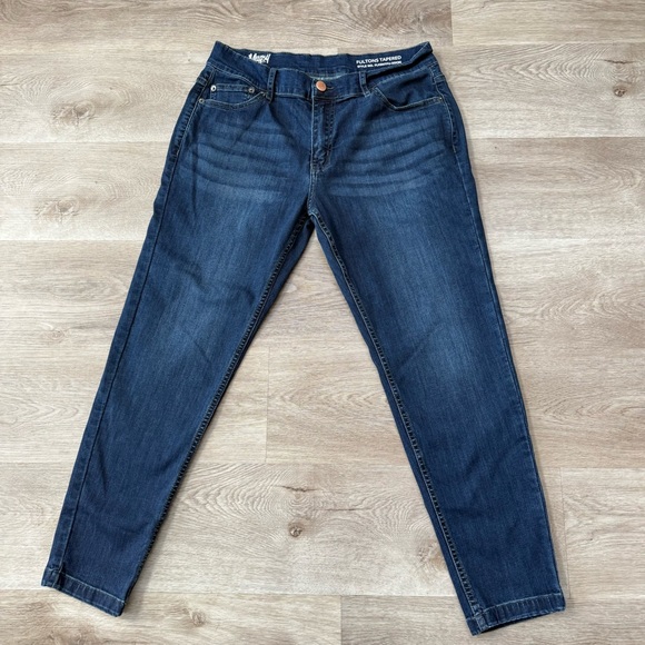 Mugsy Jeans Mens 33x30 Fultons Dark Blue Indigo Classic Tapered Stretch Slim - Picture 1 of 12
